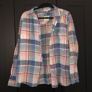 Button up multi colored shirt